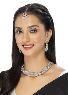 Silver Alloy Glossy Jewellery Set