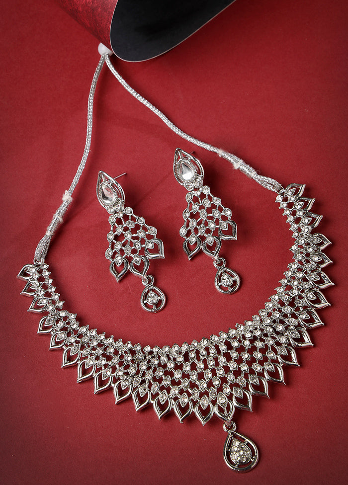 Silver Alloy Glossy Jewellery Set