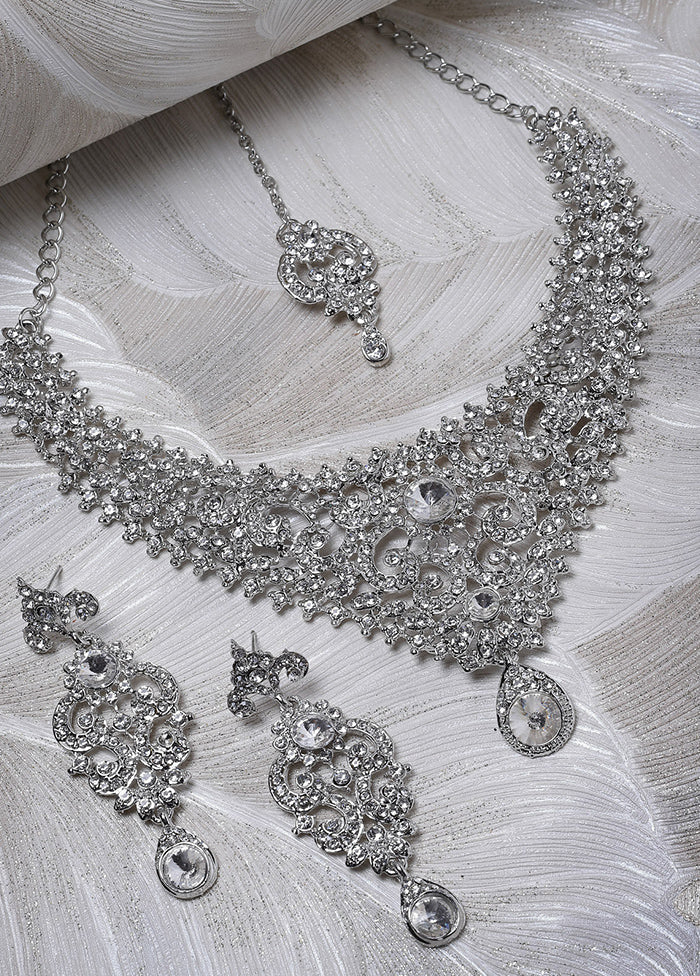 Silver Alloy Glossy Jewellery Set