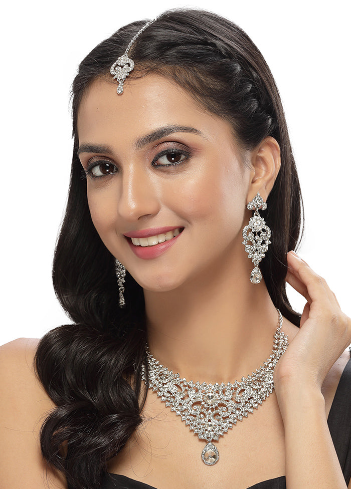 Silver Alloy Glossy Jewellery Set