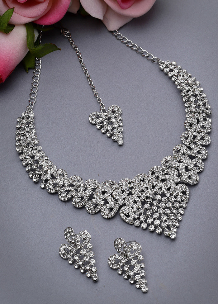 Silver Alloy Glossy Jewellery Set