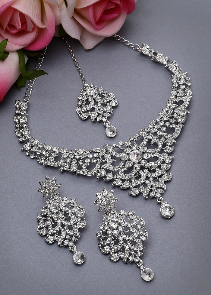 Silver Alloy Glossy Jewellery Set