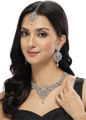 Silver Alloy Glossy Jewellery Set