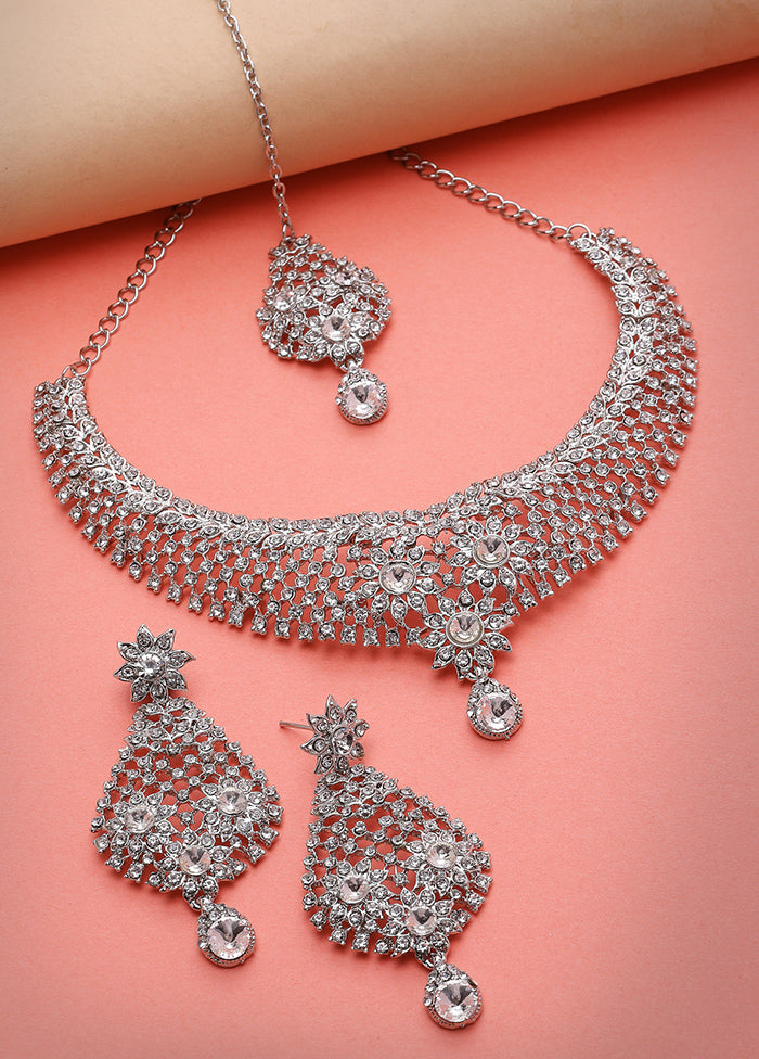 Silver Alloy Glossy Jewellery Set