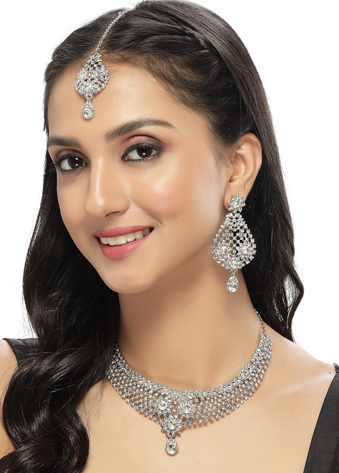 Silver Alloy Glossy Jewellery Set