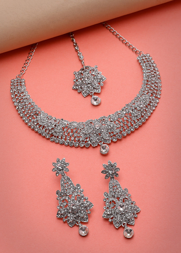 Silver Alloy Glossy Jewellery Set