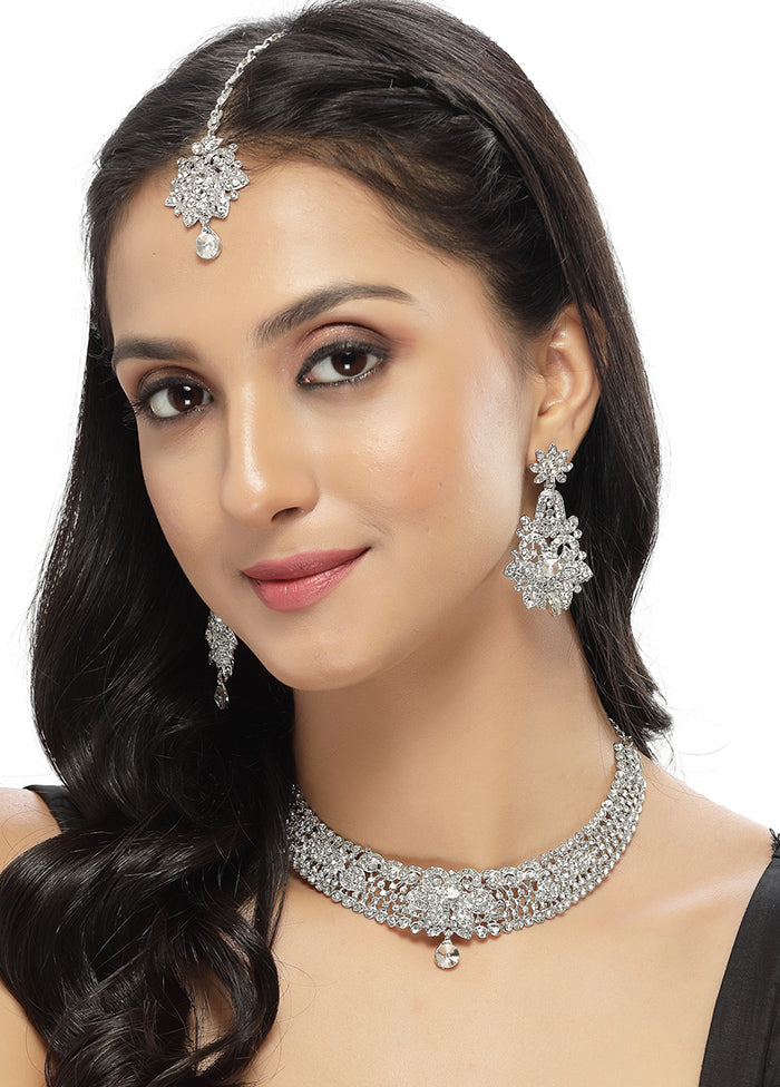 Silver Alloy Glossy Jewellery Set