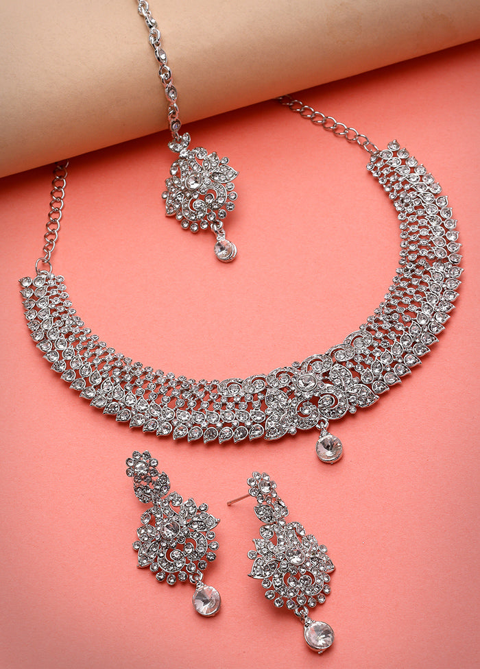 Silver Alloy Glossy Jewellery Set