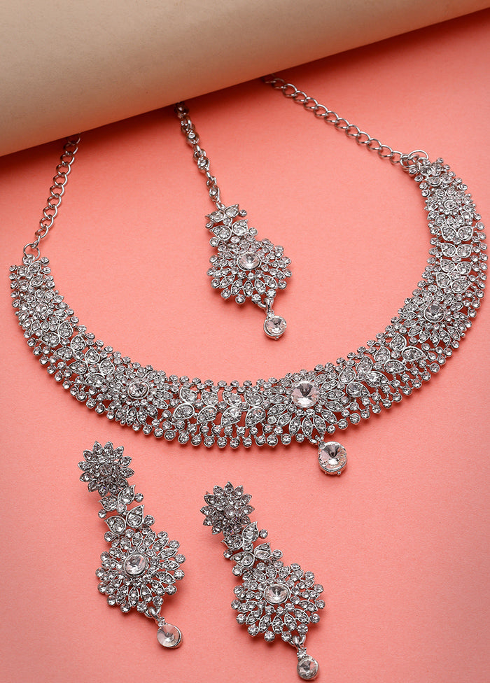 Silver Alloy Glossy Jewellery Set