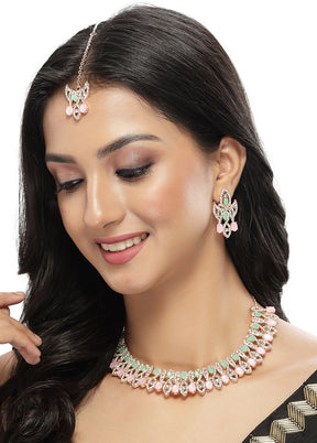 Green Alloy Glossy Jewellery Set