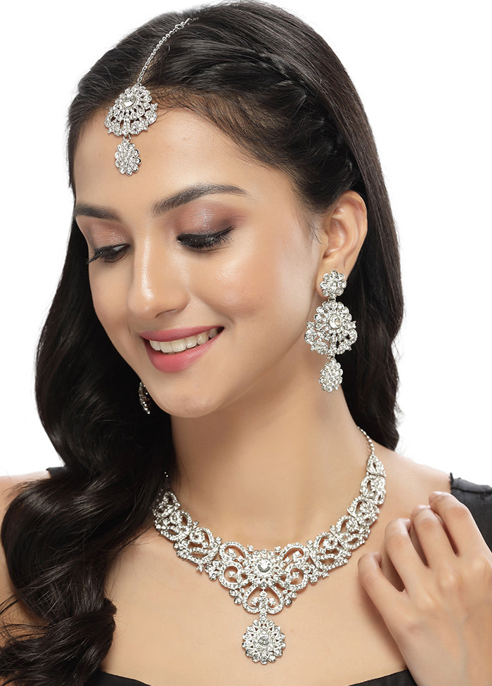 Silver Alloy Glossy Jewellery Set