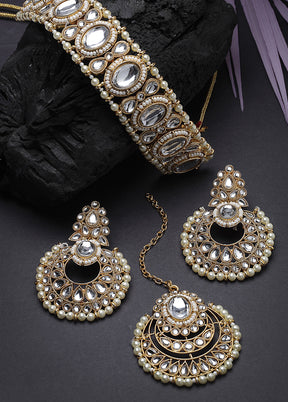 White Alloy Glossy Jewellery Set