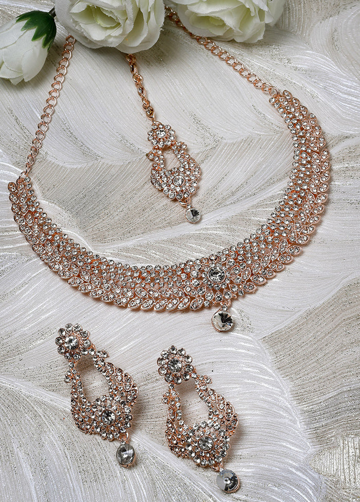 White Alloy Glossy Jewellery Set