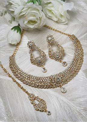 White Alloy Glossy Jewellery Set