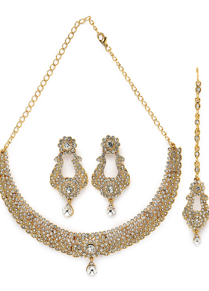 White Alloy Glossy Jewellery Set