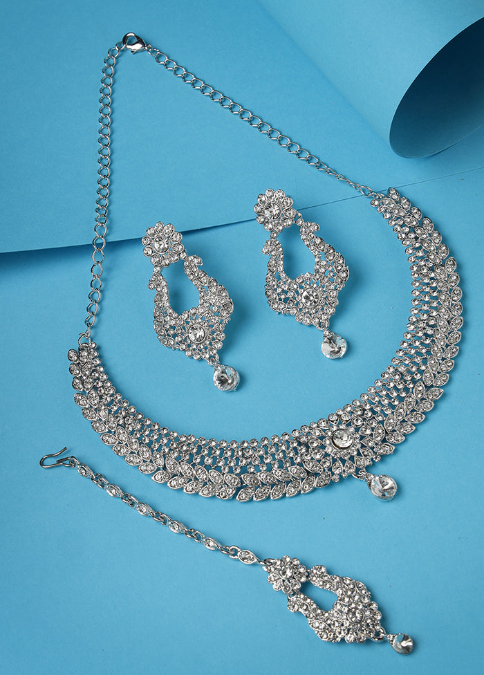 Silver Alloy Glossy Jewellery Set