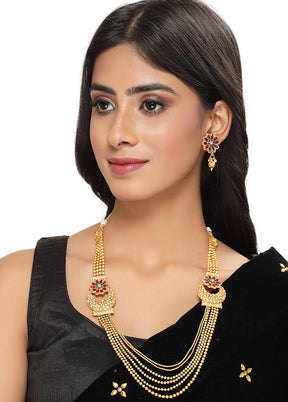 Red Alloy Glossy Jewellery Set