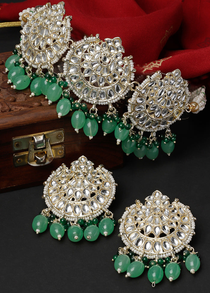 Green Alloy Glossy Jewellery Set