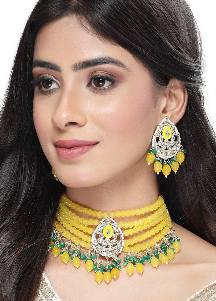 Green Alloy Glossy Jewellery Set