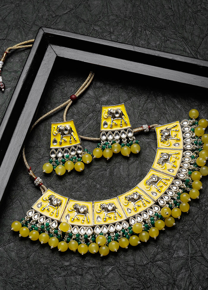 Green Alloy Glossy Jewellery Set