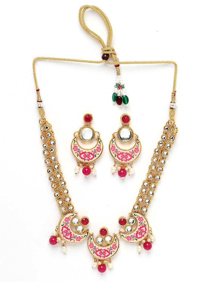 Red Alloy Glossy Jewellery Set