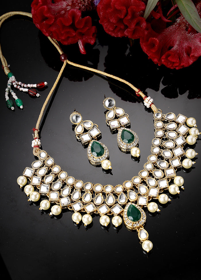 Green Alloy Glossy Jewellery Set