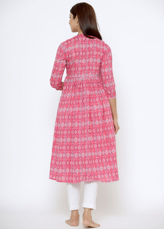 Pink Pure Readymade Cotton Maternity Kurti - Indian Silk House Agencies