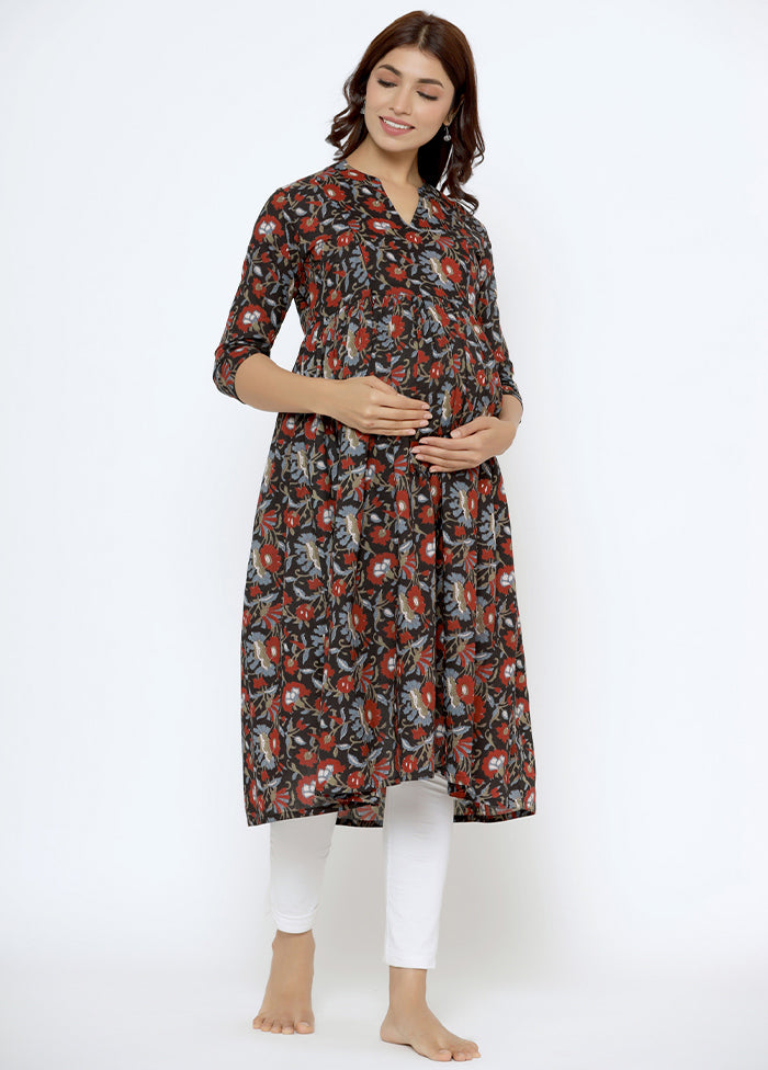 Black Pure Readymade Cotton Maternity Kurti - Indian Silk House Agencies