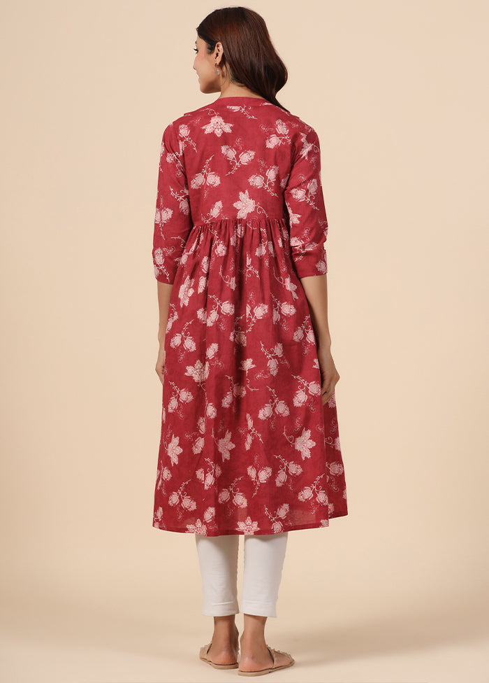 Red Pure Readymade Cotton Maternity Kurti - Indian Silk House Agencies