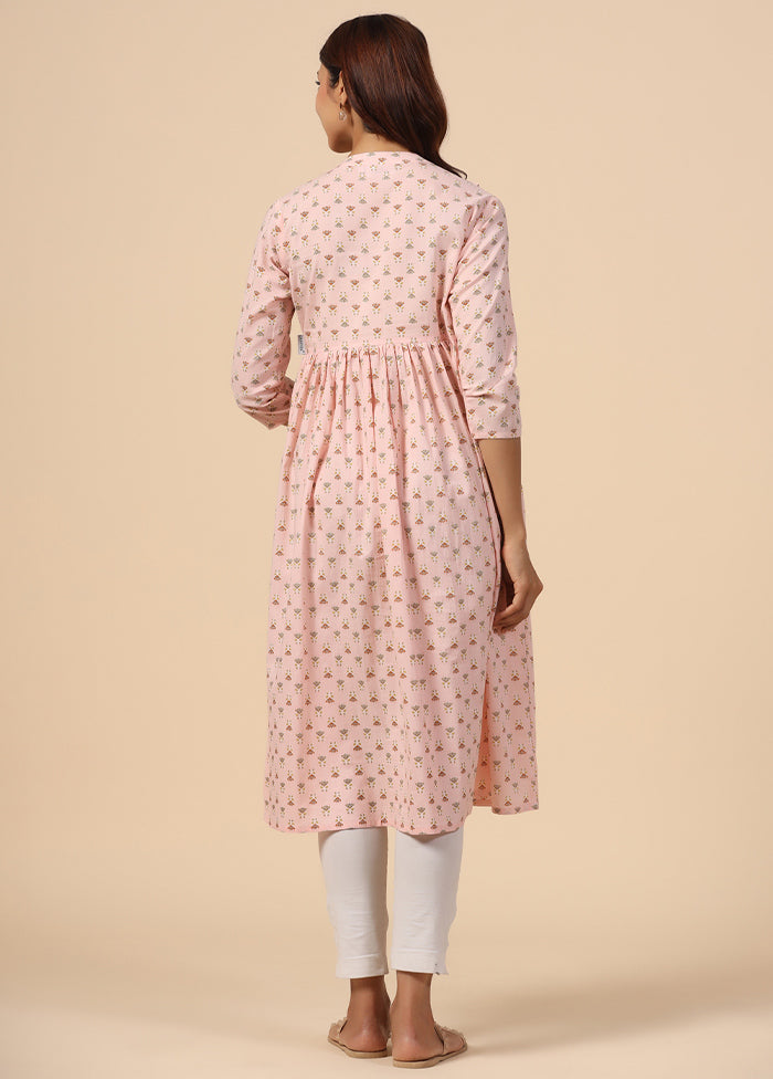 Baby Pink Pure Readymade Cotton Maternity Kurti - Indian Silk House Agencies