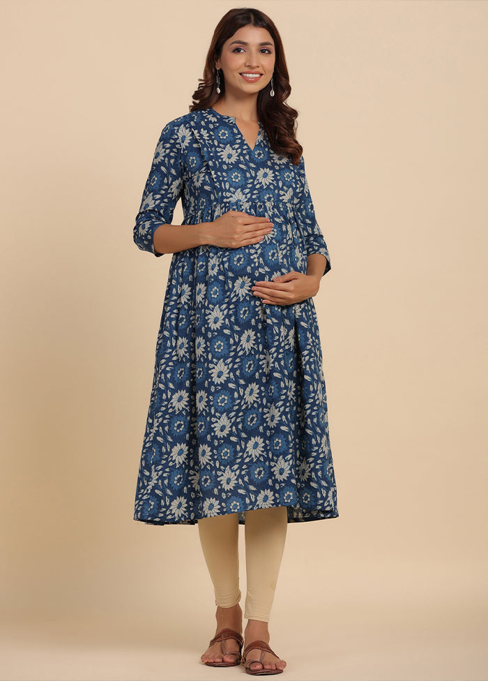 Indigo Pure Readymade Cotton Maternity Kurti - Indian Silk House Agencies