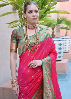 Rani Dupion Silk Saree With Blouse Piece