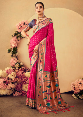 Rani Dupion Silk Saree With Blouse Piece