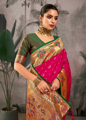 Rani Dupion Silk Saree With Blouse Piece