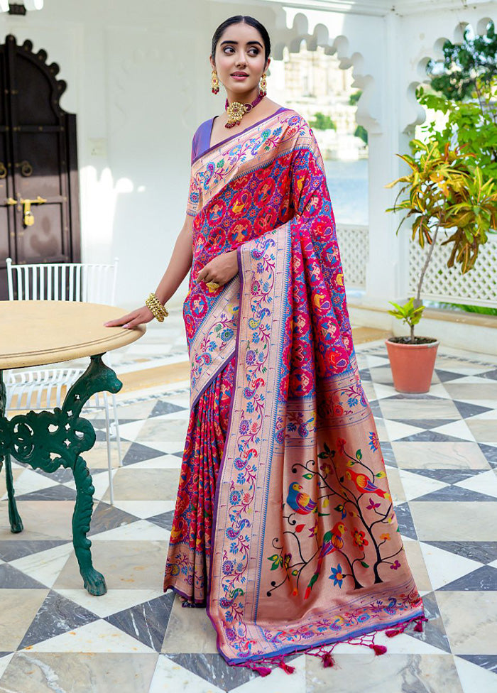 Wine Dupion Silk Saree With Blouse Piece