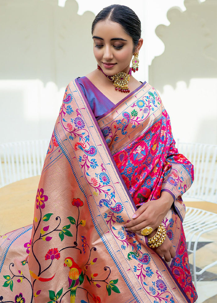 Wine Dupion Silk Saree With Blouse Piece