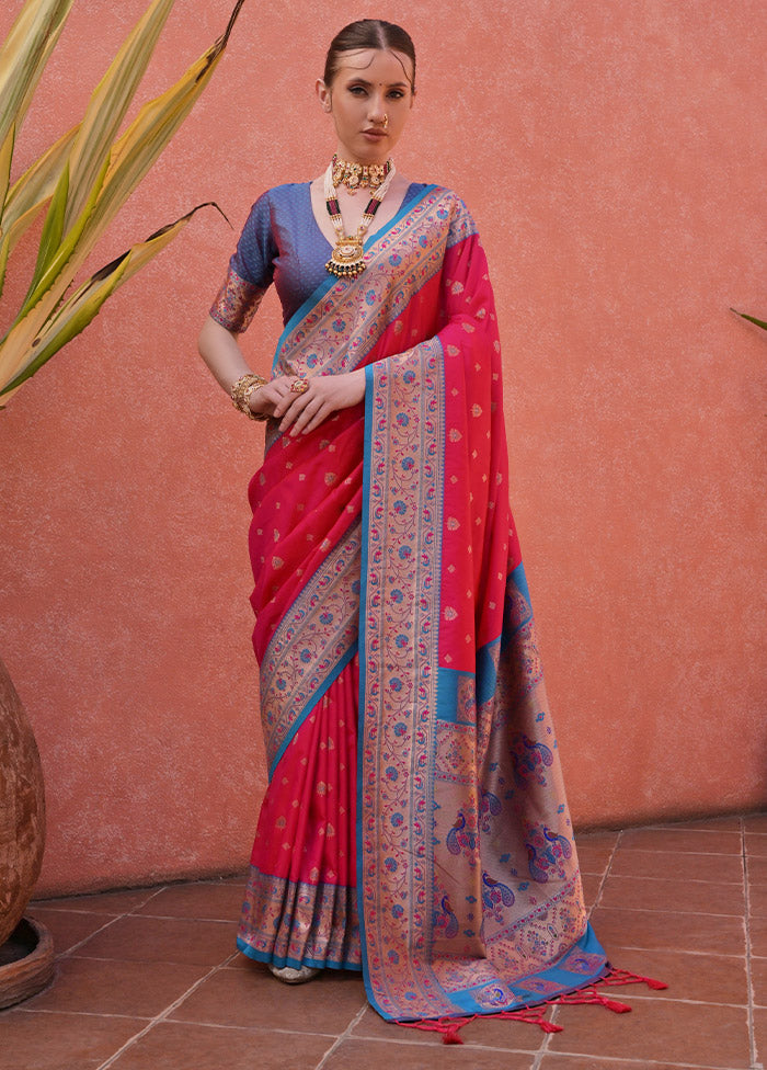 Rani Dupion Silk Saree With Blouse Piece