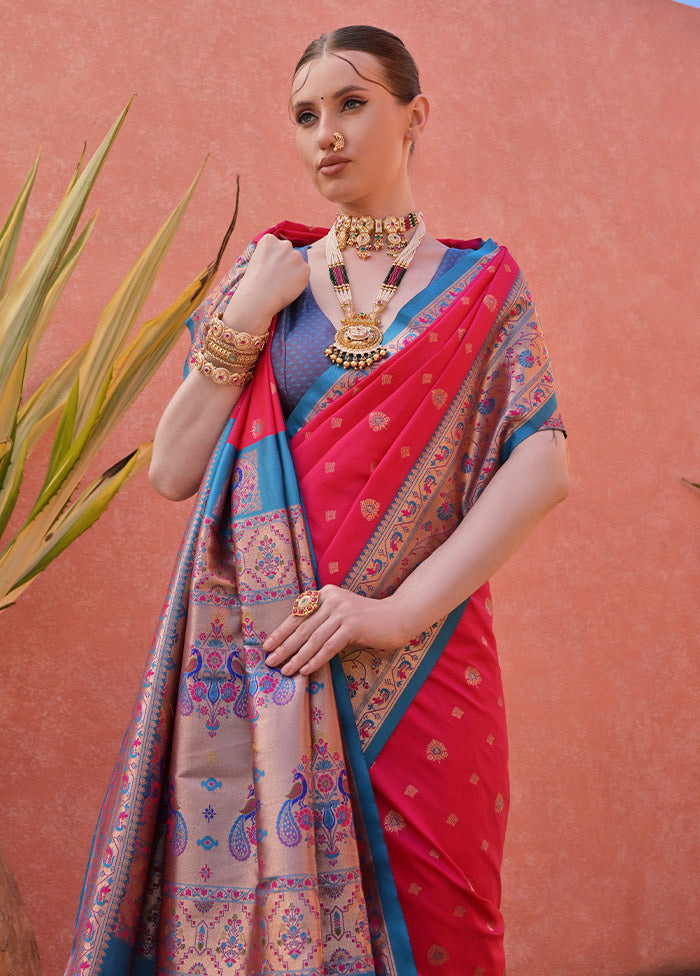 Rani Dupion Silk Saree With Blouse Piece