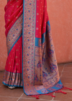 Rani Dupion Silk Saree With Blouse Piece