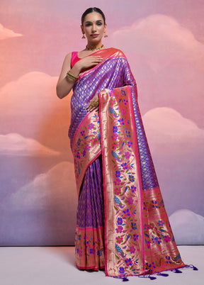 Royal Blue Dupion Silk Saree With Blouse Piece