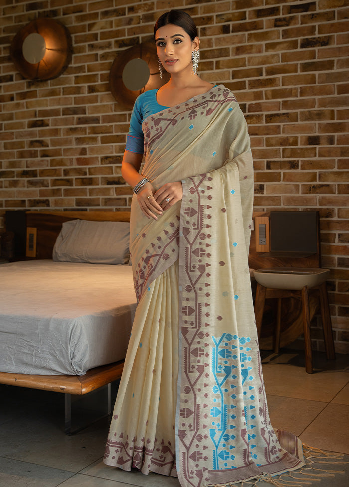 Blue Silk Saree With Blouse Piece - Indian Silk House Agencies