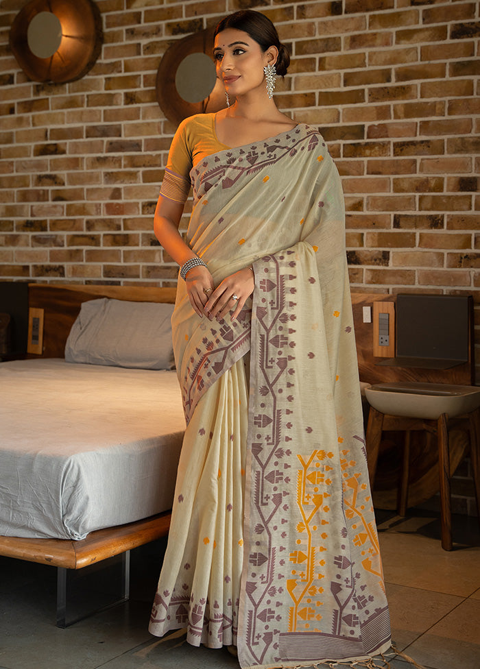 Mustard Silk Saree With Blouse Piece