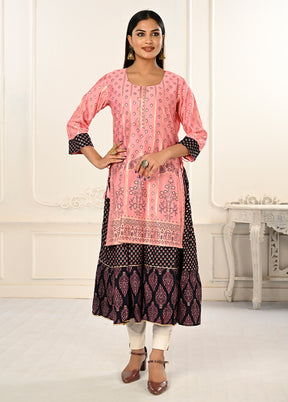 Pink Readymade Cotton Kurti - Indian Silk House Agencies