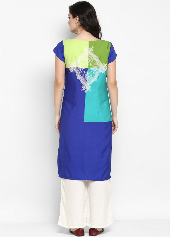 Blue Readymade Silk Kurti