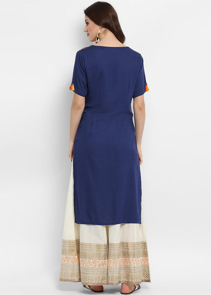 Blue Readymade Silk Kurti