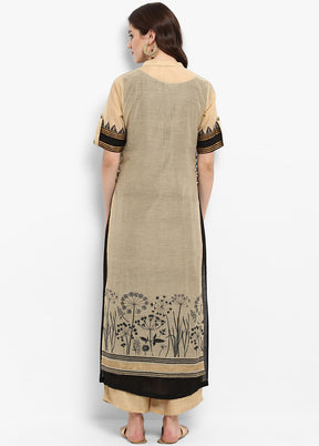 Cream Readymade Silk Kurti