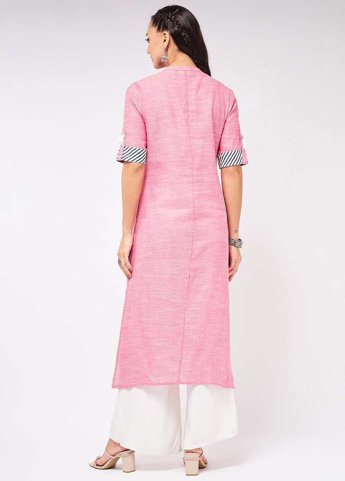 Pink Readymade Cotton Kurti