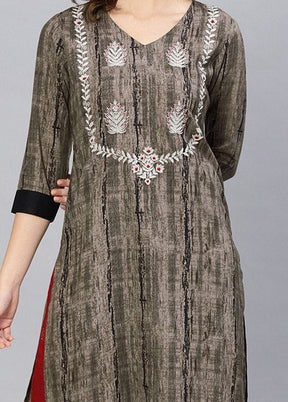 Grey Readymade Rayon Kurti