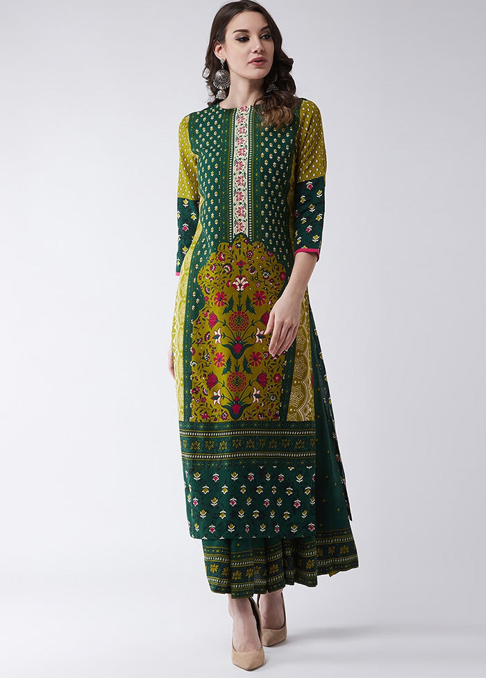 Green Readymade Rayon Kurti