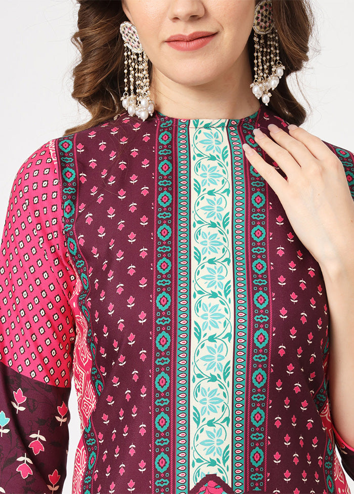 Magenta Readymade Rayon Kurti